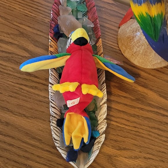 Ty Beanie Babies *RARE ERROR STAMP* Jabber Parrot Bird 1997 (Retired) - Picture 13 of 16